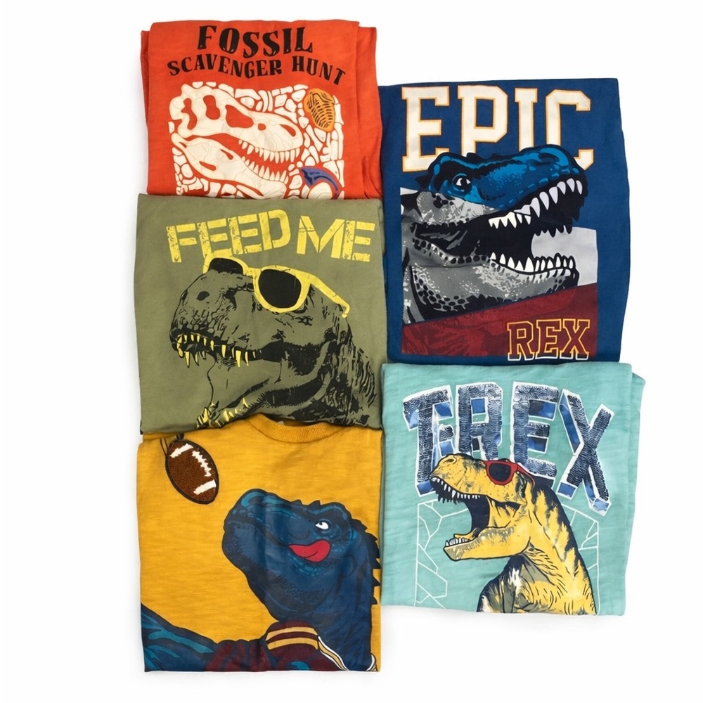 Lot of 5 Kids T-Rex Tees
